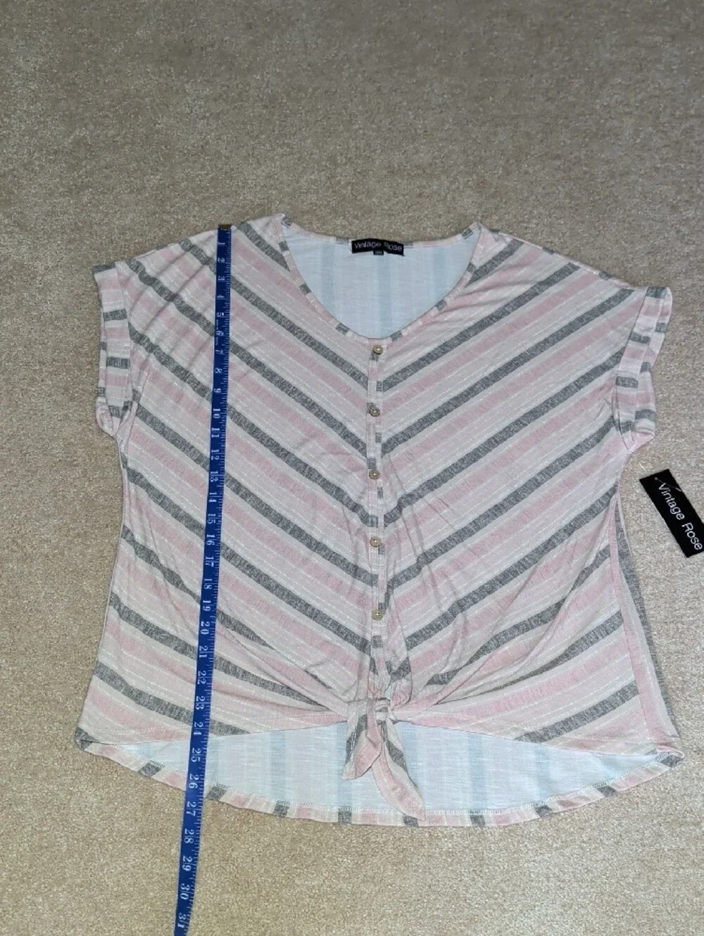Vintage Rose Front Tie Top